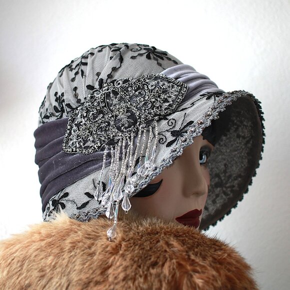 1920s Vintage Style Wide Brim Hat main image 6